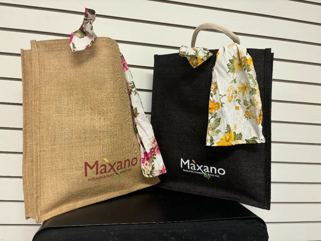 Maxano Fashion Shopping Bag with Scarf (Medium, Black)